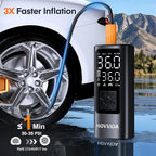 Tire Inflator Portable Air Compressor, Bike Pump, Air Pump for Car Tires 150PSI with Digital Pressure Gauge, Auto Shut-Off, Fast Inflation, Bike Tire Pump for Car, Motorcycle, Bike, Ball