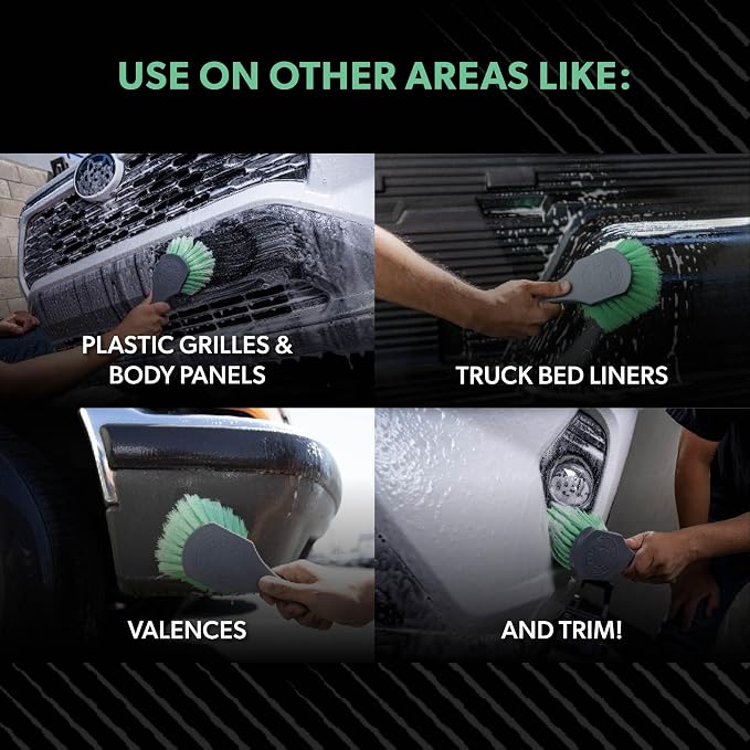 ACCG08 Wheelie All Exterior Surface and Wheel Brush (Safe for Cars, Trucks, SUVs, RVs, Motorcycles, & More) Green (Pack of 12)