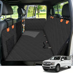 Dog Seat Cover for Full-Size Trucks & SUVs, 3-Section Hard Bottom, Waterproof & Nonslip Car Hammock for Large Dogs, Pet Truck Extender Cover, Spacious Space(+ 45%), Black