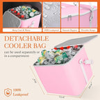 Trunk Organizer, Sturdy Foldable with Cooler for Car & SUV, 3 Compartments, Pink, 30.90”×12.60”×10.63”