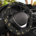 Magical Clouds with Moon Steering Wheel Cover, Sun and Stars Elastic Non-Slip Steering Wheel Protector,Auto Interior Decor for Women Girls,Universal 15" Fit for Sedans,Trucks