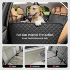 Dog Car Seat Cover for Back Seat, Hard Bottom Dog Hammock, Pet Bed Extender for 2-4 Large/Medium Dogs, Waterproof Seat Protector, Universal L Size Fits for SUV Medium Truck, Black
