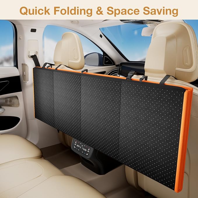 Dog Car Seat Cover for Back Seat, Back Seat Extender for Dogs 52 * 24.4in, Foldable in The Car, Hard PVC Panels Bottom Support to 330 lbs, for Cars/Mid-Size SUV/Small Truck