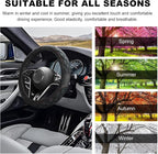 Car Steering Wheel Cover, 15 Inches Non-Slip Leather Steering Wheel Protector, Universal Soft Cover Mats for Car Truck SUV, Interior Car Accessories (Black)