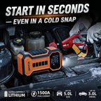 Jump Starter with Air Compressor Car Emergency Kit for Women, Men, Teen | All-in-One Car Safety Kit,First Aid Kit,Snow Brush&Ice Scraper for Winter,Car Emergency Kits for Vehicles,Road Trip Essential
