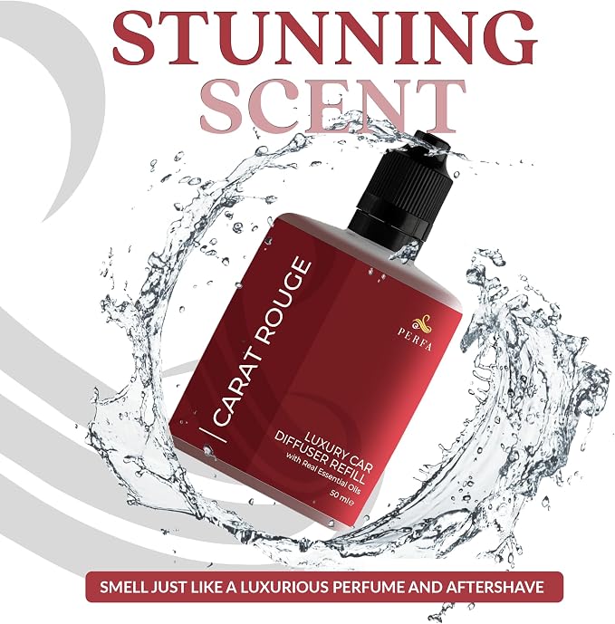 Inspired by Baraccart Car Freshener Scent For Women | Sweet Wood, White Floral, Clean Musk Scented Air Freshener | Long-Lasting Perfume Style Automotive Fragrance Oil Diffuser | Carat Rouge by