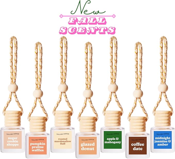 COOLGIRLCANDLES Roasted Marshmallow Fluff Car Hanging Fragrance Oil Air Freshener for Essential Oils, Long Lasting Car Diffuser Bottle
