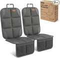 2-Pack in Gift Box Car Seat Protector, Heavy-Duty Cushion for Child Seats with Extra Padding & Anti-Slip Backing, Storage Mesh Pockets for Car, SUV, Truck (Dark Gray)