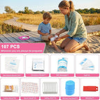 Roadside Emergency Car Kit for Vehicles, Pink Car First Aid Kit Emergency Kit with Jumper Cables, Car Safety Kits, Tow Strap, Tool Kit, Road Trip Assistance for Men, Women, New Driver Gifts