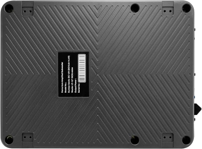 Slim subwoofer underseat with amp Active Powered Car- 800, Low Profile, 10" Inch, Remote Subwoofer Control, Built in Amplifier, for Truck,with Blue LED Light (TOP10L-LED)