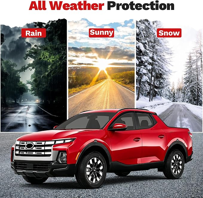 Santa Cruz Rain Guards - Window Visors for Hyundai Santa Cruz 2022-2025 2026, Outside-Mount Tape-On Side Window Wind Deflectors for Santa Cruz Accessories, Vent Visors Shades Rainproof 4PCS