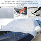 Car Windshield Cover for Ice and Snow - Universal Fit for Cars, SUVs, Trucks, Heavy Duty Oxford Fabric Frost Protector for Ice and Snow,Triple-Window Cover (Aluminum foil Half-Cover-White)