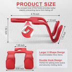 Upgraded Superior Leather Car Seat Back Headrest Hook, 2 in 1 Auto Seat Hook Hangers Holder Organization Interior Accessories for Purses Coats Umbrellas Grocery Bags Handbag (Red)