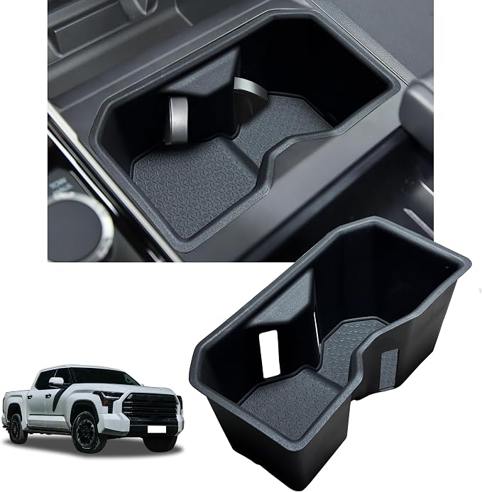 Cup Holder Insert for Toyota Tundra Accessories 2022 2023 2024 2025 2026 (SR/SR5/Limited/TRD Pro Only) Center Console Cup Holder TPE Drink Bottle Holder Organizer Cupholder Protector