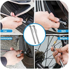 Pencil Tire Pressure Gauge 2 Pack, 10-75PSI Air Pressure Gauge with Tire Caps, Stainless Steel Body, 3 Measurements (±2% Span) for Cars, RVs, Bicycles