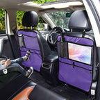 Dark Purple Car Seat Organizer for Kids Backseat Kick Mat with Adjustable Strap Back of Seat Protectors for Car Vehicle SUV 1 Pcs