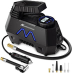 Tire Inflator Portable Air Compressor, 150PSI Tire Air Pump for Car Tires, Car Accessories, Auto Pump 12V DC with Digital Pressure Gauge and LED Light for Motorcycle, Bicycle, Ball-Blue