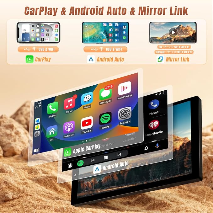 Car Radio for Honda CIVIC 2006 2007 2008 2009 2010 2011 Stereo with Wireless Carplay Android Auto - 2+32GB 9Inch Touch Screen for Civic with Bluetooth, GPS, WiFi, FM, SWC + MIC +Backup Camera