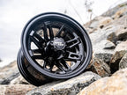 10 inch Golf Cart Wheel Tire Combo Kit, RT103 Gloss Black 10x7 Rim 205/50-10 Low Profile Tire, No Lift Kit Required, Fits Club Car Precedent EZGO TXT RXV Yamaha G1-G29, One Single