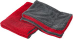 2 Pack Car Drying Towel, Premium Microfiber Towels for Cars, 1000GSM, Edgeless Twisted Loop Design, No Streaks, Scratches, or Water Spot, Absorbent Wash Towel, 18" x 24" (Red&Grey)