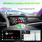 Single Din Radio Car Stereo with Wireless Apple Carplay & Android Auto, 5.7" IPS Touchscreen Car Stereo with Bluetooth 1080P Backup Camera Mirror Link Navigation Type-C Fast Chaging USB FM/AM EQ Mic