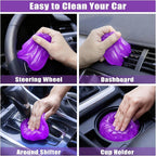 Windshield Cleaner Tool, 17Pcs Car Interior Detailing Kit, Detailing Brush, Towels, Duster, Car Cleaning Kit Interior for RVs, Truck, Trailer (Purple)