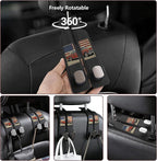 Purse Hook for Car -Universal Premium materials silicone and Aluminum-Magnesium Alloy Double Car Seat Back Storage Hook for Purses, Handbags, Bags Car pattern (2 Pack) Black