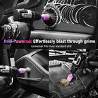 3Pcs Car Detailing Drill Brush Set with Drill Brush Attachment Head, 1P Ultra Soft No Scratch Car Drill Brush for Air Vent Leather Seat, 1P Boars Hair & 1P Detailing Brushes for Interior Exterior,Pink
