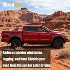 in-Channel Window Visors Vent Deflectors Sun Shade Rian Guard for Ford Ranger SuperCrew Cab 2024 2025 2026 Smoke Tinted