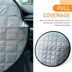 Shakas Car Steering Wheel Cover Sun Shade, Aluminum Film Car Wheel Cover Heat Insulation Cooling, Thickened Anti-aging Foldable Reflective Protector, for Most Cars SUV Truck Van (Silver)