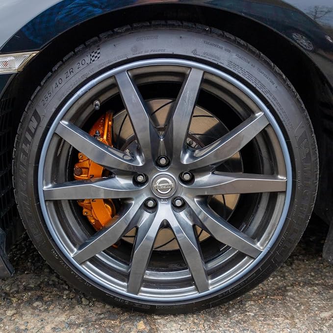 AlloyGator Graphite Rim Protector for Car Wheels (Fits 12-24" Wheel Diameter) - Pack of 4 Premium Alloy Wheel Protector to Avoid Scratches & Scuffs - Adhesive Free Curb Rash Rim Protectors