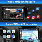 Car Stereo Radio for Jeep Wrangler JK Compass Grand Cherokee Dodge Ram 1500, Android 13 2GB+64GB, 10 inch IPS Touchscreen Wireless CarPlay Android Auto GPS Bluetooth AM/FM WiFi SWC, Backup Camera