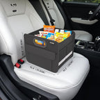 Trunk Organizer, Car Storage, Reinforced Handles, Collapsible Multi-Compartment Car Organizers, Foldable, Waterproof, 2 Compartments, Suitable for Car Accessories, SUV (Black, Standard)