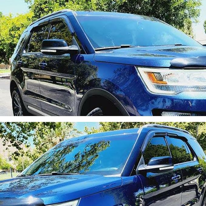 Side Window Visors rain Guards Vent Deflectors Compatible with Ford Expedition/Lincoln Navigator 1998-2017, Vent Deflector Window Rain Guard Sun Shade Visors, Car Accessries 4PCS