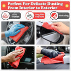 Microfiber Cleaning Cloth, Shop Towels Bulk, 24 Pack Red Microfiber Towels for Cars, All-Purpose Absorbent Cleaning Rags, Dust Cloth for Automotive, Mechanic, Garage, Bar, 12 x 11 inch