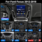 8Core 4G+64G Car Radio for Ford Focus 2012-2018: Upgrade Android 15 9.7" Touch Screen Stereo Head Unit Wireless CarPlay Android Auto, BT, WiFi 6, GPS, AM, FM, RDS, EQ, SWC, 1080P Backup Camera