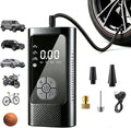 Cordless Tire Inflator Portable Air Pump - Car & Motorcycle Accessories, Dual-Pump, 1s Fast Inflation, 150PSI, Auto-Stop, Pressure Monitor, 5 Modes, LED Light