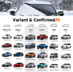 DooGooCoo [Upgraded] 7-Layer Car Windshield Snow Cover, [Efficient Winter Protection] Against Snow, Ice, Frost and Water, [Military-Grade Durable] Universal Fit for Cars, SUVs, and Trucks-Medium