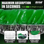 Airlab Microfiber Towels for Cars Wash Drying Thick Plush Cleaning Cloth Auto Detailing Super Absorbent for Interior & Exterior Lint Free, Streak Free, 35 x 24 Inch, 500 GSM, Pack of 2, Grey-Green
