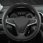 Customized Auto Car Steering Wheel Cover for Chevy 14.5-15 inches, Steering Wheel Cover for Chevrolet(Black Line-Standard Size)