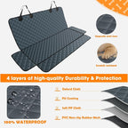 Dog Car Cover for Back Seat Cover Protector Waterproof Dog Seat Covers for Cars, Car Seat Protector for Dogs with 1 Dog Seat Belt, Nonslip Back Seat Cover for Kids, Trucks & SUV, Grey