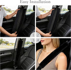 Soft Faux Fur Universal Fit Seatbelt Cover Car Truck SUV Airplane Seat Belt Shoulder Pad for Carmera Backpack Straps Neck Cushion Protector Extra Long 19.7in Black