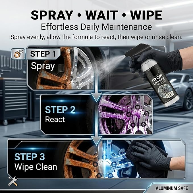 2Pack Rust Remover - Rust Remover Spray, Heavy Duty Rust Remover for Metal, Iron Eraser Iron and Rust Remover for Car Wheels, Hub, Bike Chains, Garden Tools & Iron Surfaces, 120ML*2 | Multi Surface Rust Remover for Metal, Iron Eraser Iron and Rust Remo...