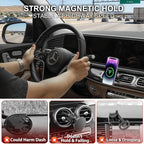 15W Magsafe Car Mount Charger for Mercedes-Benz 2020-2026 GLE GLS, Magnetic Wireless Car Charger, 360° Rotation Car Phone Holder, No-Damage Installation, Exclusive Custom Fit for GLE GLS Accessories