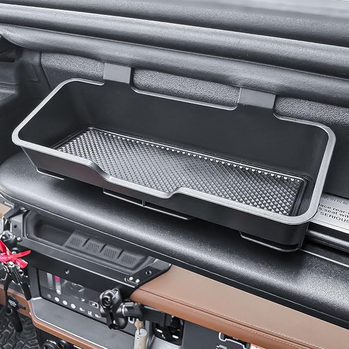 HGWEI Sunglasses Holder Compatible with 2021-2026 Ford Bronco 2/4 Door Interior Accessories, Mounted Sun Visor Organizer and Card Storage Box 1 Pack Black (Not Fit Bronco Sport)