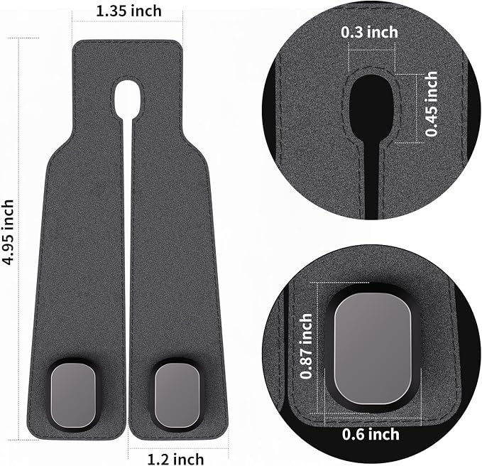 BiYiQi Headrest Hooks for Car, Seat Back Storage Hook Leather Alloy Car Purse Hook, Car Seat Storage Hanger, Car Hooks for Purses, Bags, Handbags,(2 Pack),Gray
