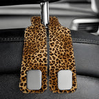1 Pack Car Seat Headrest Hooks for Purses and Bags Abstract Brown and Black Leopard Bag Purse Holder for Car with Double Metal Hooks Car Purse Hanger Hanging Accessories