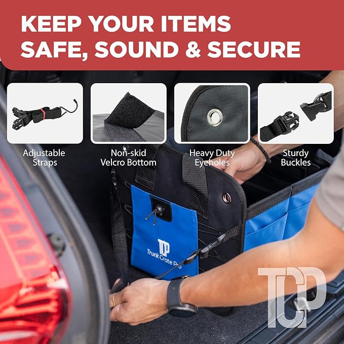 Car Trunk Organizers | Trunk Organizer, Car Storage Organizer - Premium Compartments Collapsible Portable car trunk organizers and storage for SUV (Large Capacity)