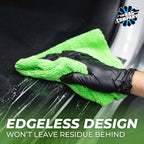 Creature Edgeless Auto Detailing Towels (10-Pack) Professional 70/30 Blend, Dual-Pile Plush Microfiber, Buffing & Polishing, 420gsm, 16in x 16in, Lime Green