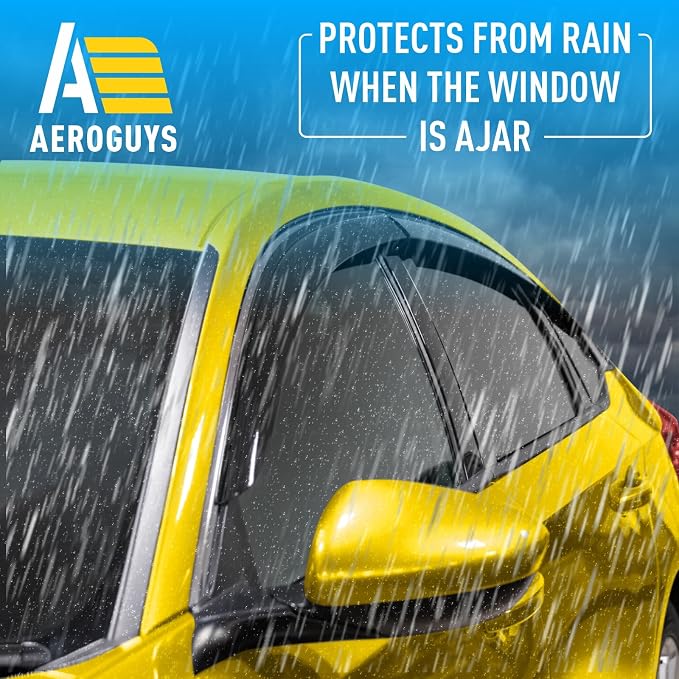 Extra Durable Window Deflectors Tape-On Window Visors Rain Guards Fit for Honda Accord 2018-2022, Sun Visors, Wind Vent for Shades, Exterior Car Accessories - 6pcs. AG0845